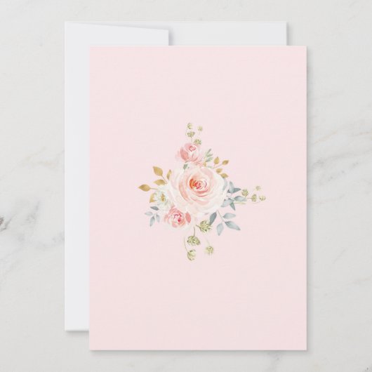 Invitation Baby shower de lapin à lapin à fleurs roses (Dos)