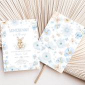 Invitation Baby shower de lapin bleu