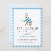 Invitation Baby shower de lapin bleu peter mignon (Devant / Derrière)