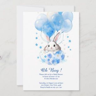Invitation Baby shower de lapin d'aquarelle