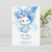 Invitation Baby shower de lapin d'aquarelle (Debout devant)
