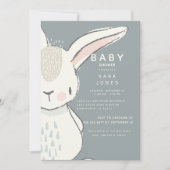 Invitation Baby shower de lapin d'aquarelle neutre (Devant)