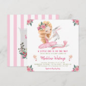 Invitation Baby shower de lapin de ballerine (Devant / Derrière)