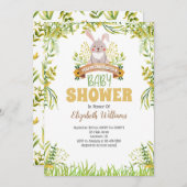 Invitation Baby shower de lapin de bois (Devant / Derrière)