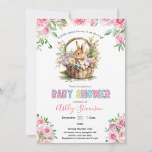 Invitation Baby shower de lapin de Pâques très simpliste
