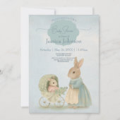 Invitation Baby shower de lapin de printemps chic Shabby (Devant)