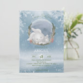 Invitation Baby shower de lapin d'hiver pour animaux des bois (Debout devant)