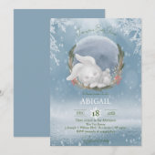 Invitation Baby shower de lapin d'hiver pour animaux des bois (Devant / Derrière)