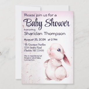 Invitation Baby shower de lapin doux
