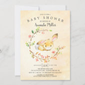 Invitation Baby shower de lapin doux (Devant)