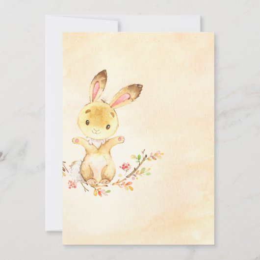Invitation Baby shower de lapin doux (Dos)
