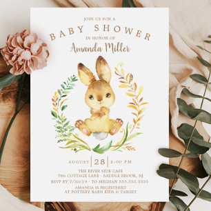 Invitation Baby shower de lapin doux