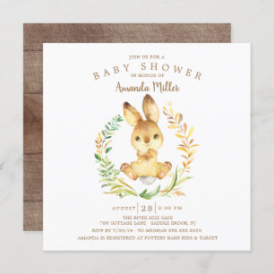 Invitation Baby shower de lapin doux