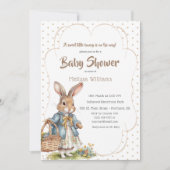 Invitation Baby shower de lapin doux pour une fille sur le ch (Devant)