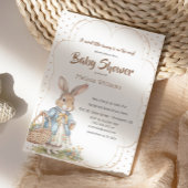 Invitation Baby shower de lapin doux pour une fille sur le ch