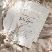 Invitation Baby shower de lapin doux pour une fille sur le ch