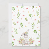 Invitation Baby shower de lapin floral (Dos)