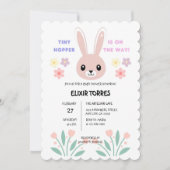 Invitation Baby shower de lapin minuscule à Hopper Floral (Devant)