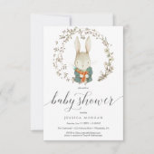 Invitation Baby shower de lapin vintage (Devant)