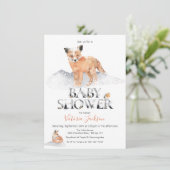 Invitation Baby shower de l'aquarelle de renard des bois d'hi (Debout devant)