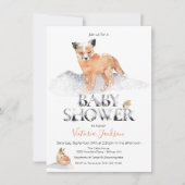Invitation Baby shower de l'aquarelle de renard des bois d'hi (Devant)