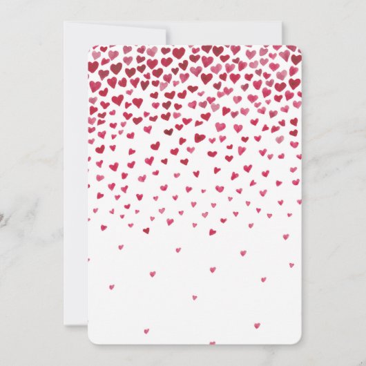 Invitation Baby shower de l'aquarelle des coeurs tombants (Devant)