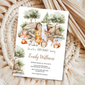 Invitation Baby shower de l'aquarelle des forêts