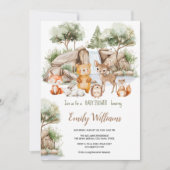 Invitation Baby shower de l'aquarelle des forêts (Devant)