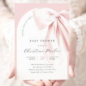 Invitation Baby shower de l'arc rose