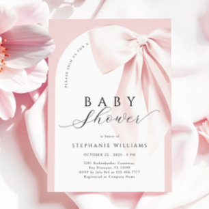 Invitation Baby shower de l'arc rose pâle