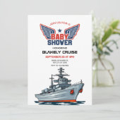 Invitation Baby shower de l'armée de la marine (Debout devant)