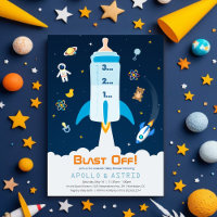 Invitation Baby shower de l'astronaute spatial