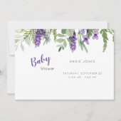 Invitation baby shower de lavande de Foliage (Devant)