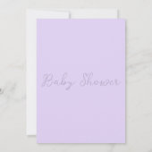 Invitation Baby shower de lavande minimaliste simple Monogram (Dos)