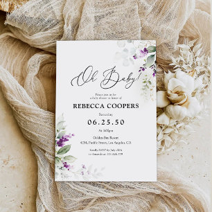 Invitation Baby shower de lavande verte violet