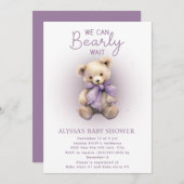 Invitation Baby shower de lavande violet d'attente rapide (Devant / Derrière)