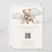 Invitation Baby shower de l'avion Teddy Bear (Dos)