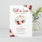 Invitation Baby shower de l'Citrouille blanc floral de Bourgo (Debout devant)