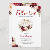 Invitation Baby shower de l'Citrouille blanc floral de Bourgo (Devant / Derrière)