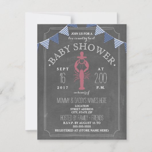 Invitation Baby shower de l'ébullition Co Ed de bas pays - (Devant)