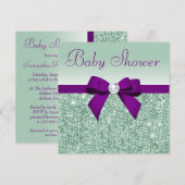 Invitation Baby shower de l'écorce pourpre de la pinte de Fau (Devant / Derrière)