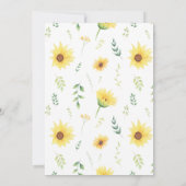 Invitation baby shower de l'éléphant de tournesol (Dos)