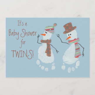 Invitation baby shower de l'Empreinte-Bébée Snowmen TWINS