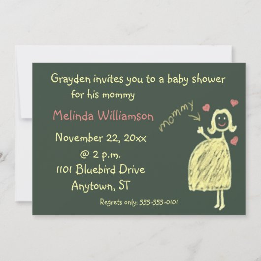 Invitation Baby shower De L'Enfant Sur Le Dessin D (Devant)