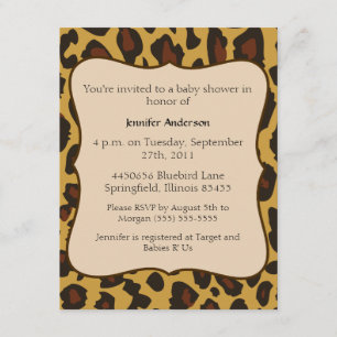 Invitation Baby shower de léopard