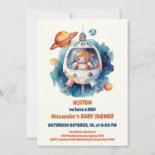 Invitation Baby shower De L'Espace Extérieur Houston Nous Avo (Devant)
