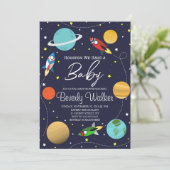 Invitation Baby shower De L'Espace Extérieur Houston Nous Avo (Debout devant)