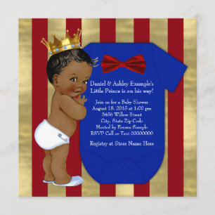 Invitation Baby shower de l'ethnie de Red Blue Gold