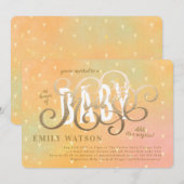 Invitation Baby shower de lettres or des Coeurs surprises (Devant / Derrière)