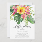 Invitation Baby shower de l'Hibiscus tropical (Devant)